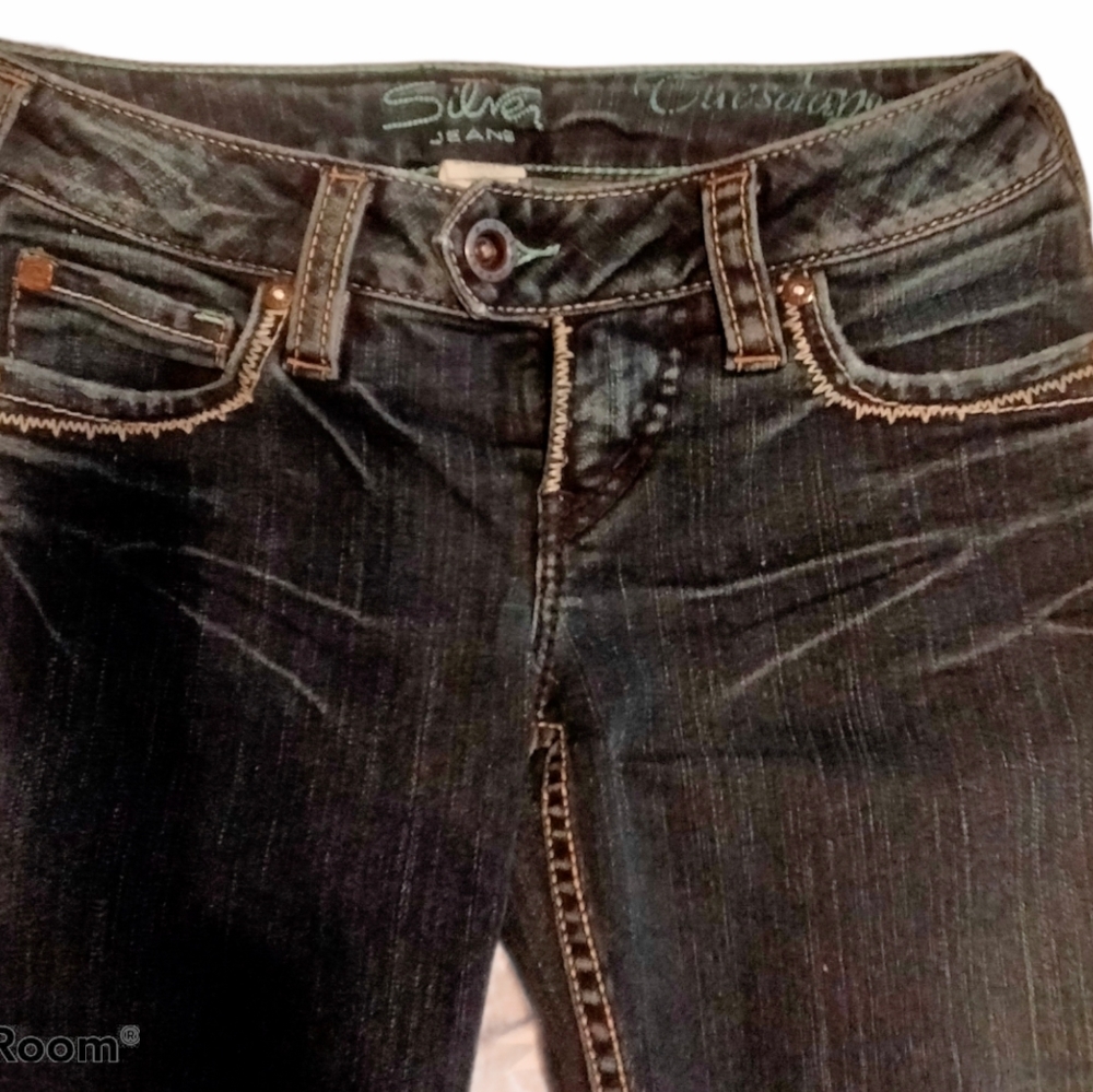 Silver Low Rise Jeans - Picture 5 of 6